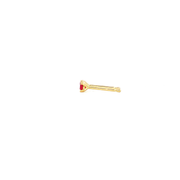 14K Yellow Gold Martini Set Red Ruby Stud Earrings
