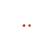14K Yellow Gold Martini Set Pink Ruby Stud Earrings