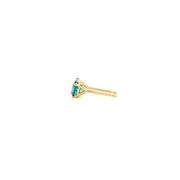 14K Yellow Gold Martini Set Blue Zircon Stud Earrings