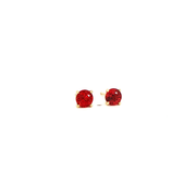 14K Yellow Gold Martini Set Red Sapphire Stud Earrings