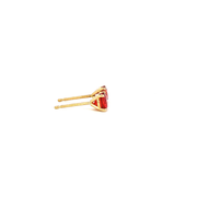 14K Yellow Gold Martini Set Red Sapphire Stud Earrings