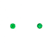 14K Yellow Gold Martini Set Emerald Stud Earrings