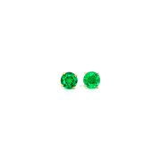 14K Yellow Gold Martini Set Emerald Stud Earrings