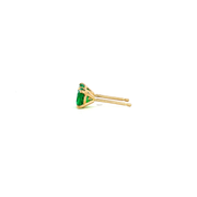 14K Yellow Gold Martini Set Emerald Stud Earrings