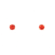 14K Yellow Gold Martini Set Orange Sapphire Stud Earrings