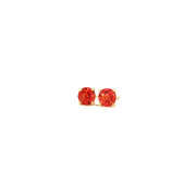 14K Yellow Gold Martini Set Orange Sapphire Stud Earrings