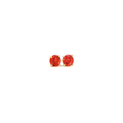 14K Yellow Gold Martini Set Orange Sapphire Stud Earrings