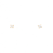 14K Yellow Gold Martini Set Diamond Stud Earrings