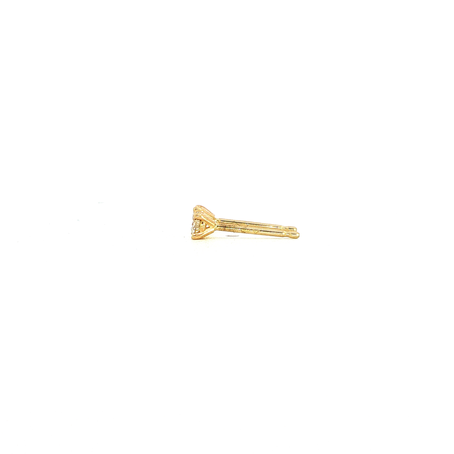 14K Yellow Gold Martini Set Diamond Stud Earrings