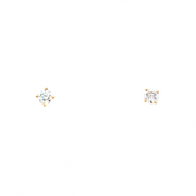 14K Yellow Gold Martini Set Diamond Stud Earrings