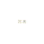 14K Yellow Gold Martini Set Diamond Stud Earrings