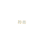 14K Yellow Gold Martini Set Diamond Stud Earrings