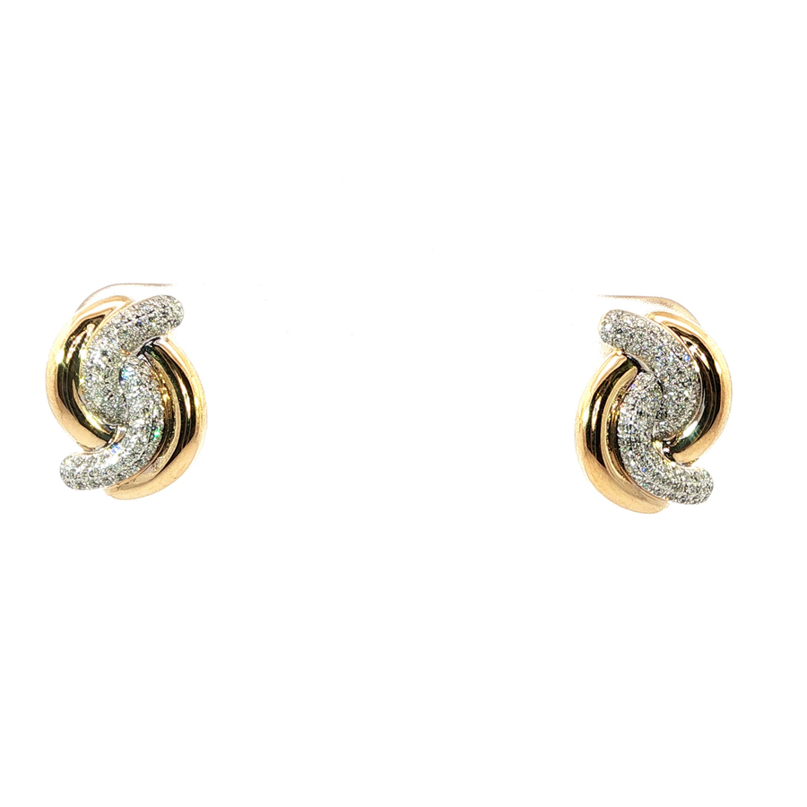 14K Yellow Gold Stud Diamond Earrings