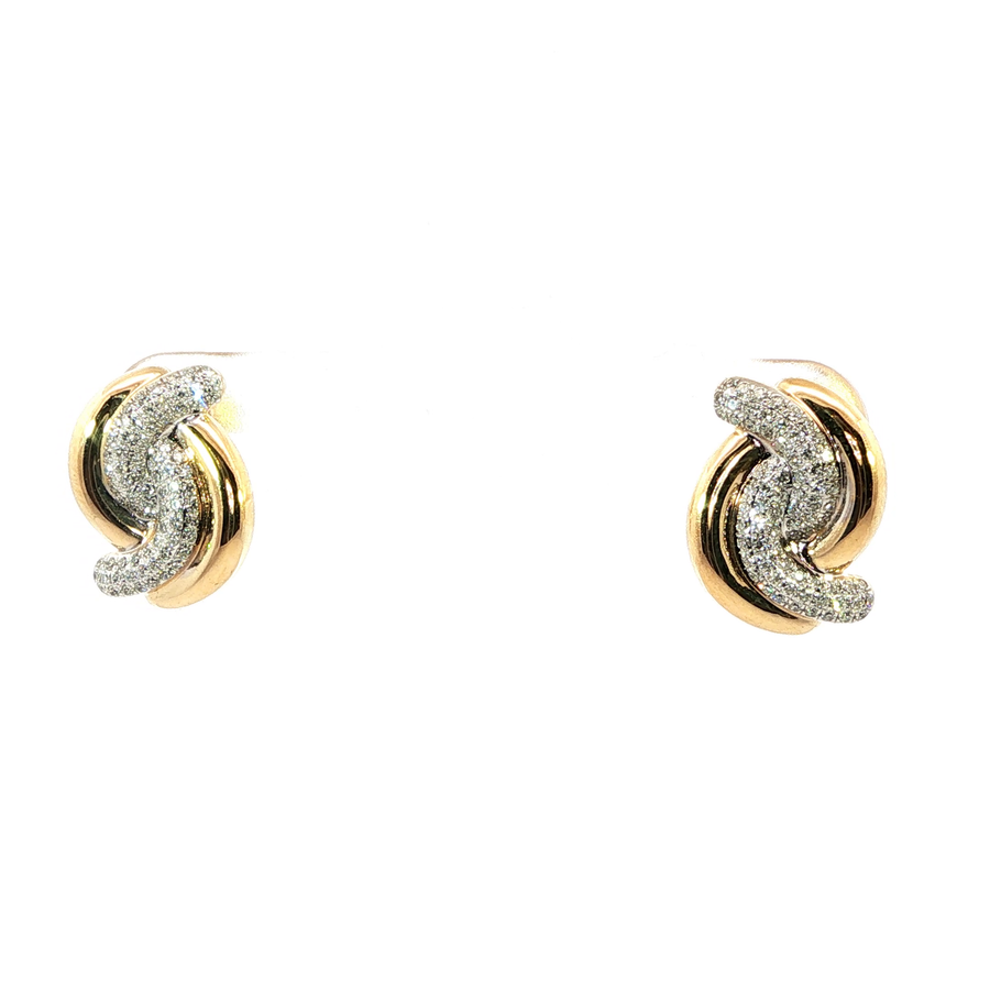 14K Yellow Gold Stud Diamond Earrings
