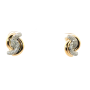 14K Yellow Gold Stud Diamond Earrings