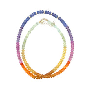 14K Yellow Gold Unicorn Sunset Beaded Necklace