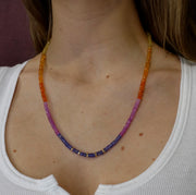 14K Yellow Gold Unicorn Sunset Beaded Necklace