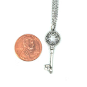 Sterling Silver Zodiac Skeleton Key Necklace