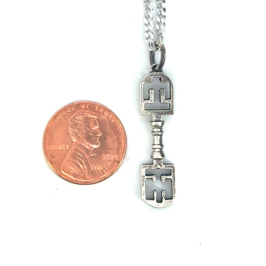 Sterling Silver French Night Latch Necklace