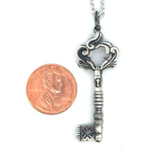 Sterling Silver French Door Dead Lock Key Necklace