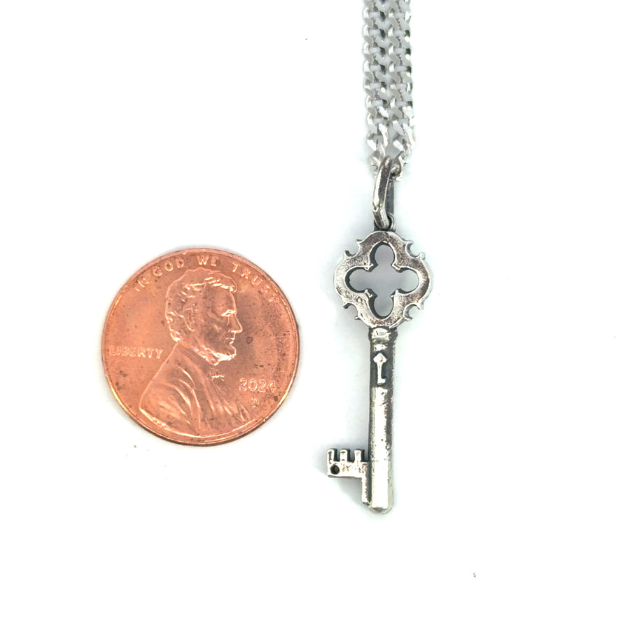 Sterling Silver 13th Century Iron Key Necklace