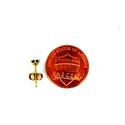 14K Yellow Gold Martini Set Natural Round Cut Purple Sapphire Stud Earring