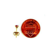 14K Yellow Gold Martini Set Natural Round Cut Pink Sapphire Stud Earring