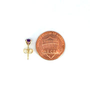 14K Yellow Gold Martini Set Amethyst Stud Earrings