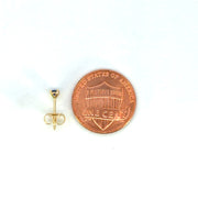 14K Yellow Gold Martini Set Blue Sapphire Stud Earrings