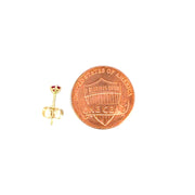 14K Yellow Gold Martini Set Pink Ruby Stud Earrings