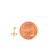 14K Yellow Gold Martini Set Diamond Stud Earrings