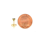 14K Yellow Gold Martini Set Diamond Stud Earrings