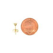 14K Yellow Gold Martini Set Diamond Stud Earrings