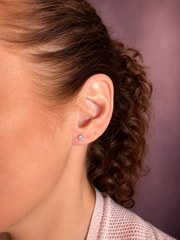 14K Yellow Gold Martini Set Diamond Stud Earrings