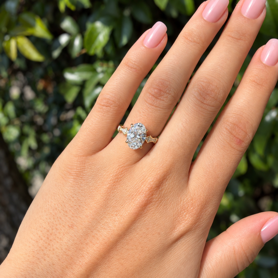 14K Yellow Gold Oval 'Nova' Diamond Engagement Ring