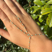 Yellow Gold Filled Turquoise Enamel Hand Lariat