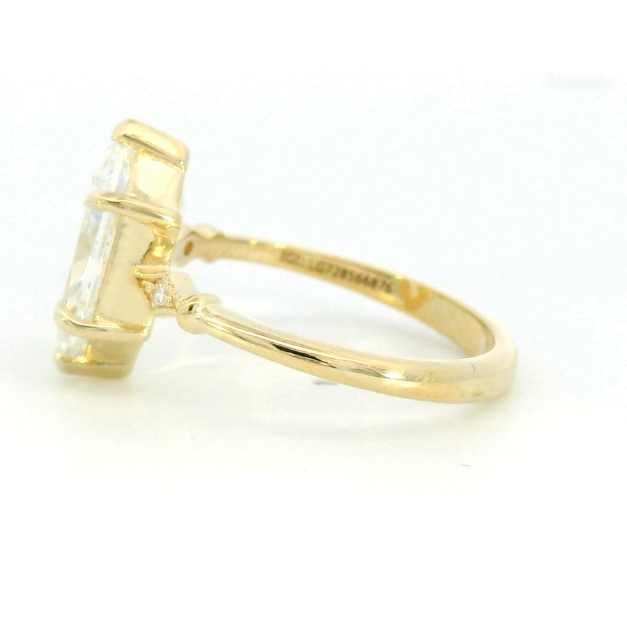 18K Yellow Gold 2.03 ct Lab Diamond Reverie Dutchess Vintage Inspired Ring