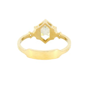 18K Yellow Gold Vintage Inspired Starfire 1.02 ct Lab Grown Hexagon Diamond Ring