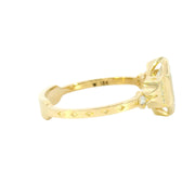 18K Yellow Gold Vintage Inspired Starfire 1.02 ct Lab Grown Hexagon Diamond Ring