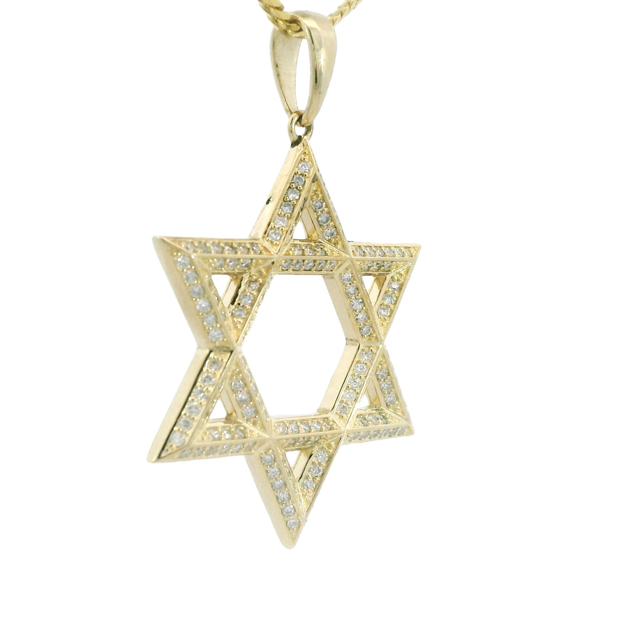 14K Yellow Gold Natural White Diamond Star of David 'Max' Pendant