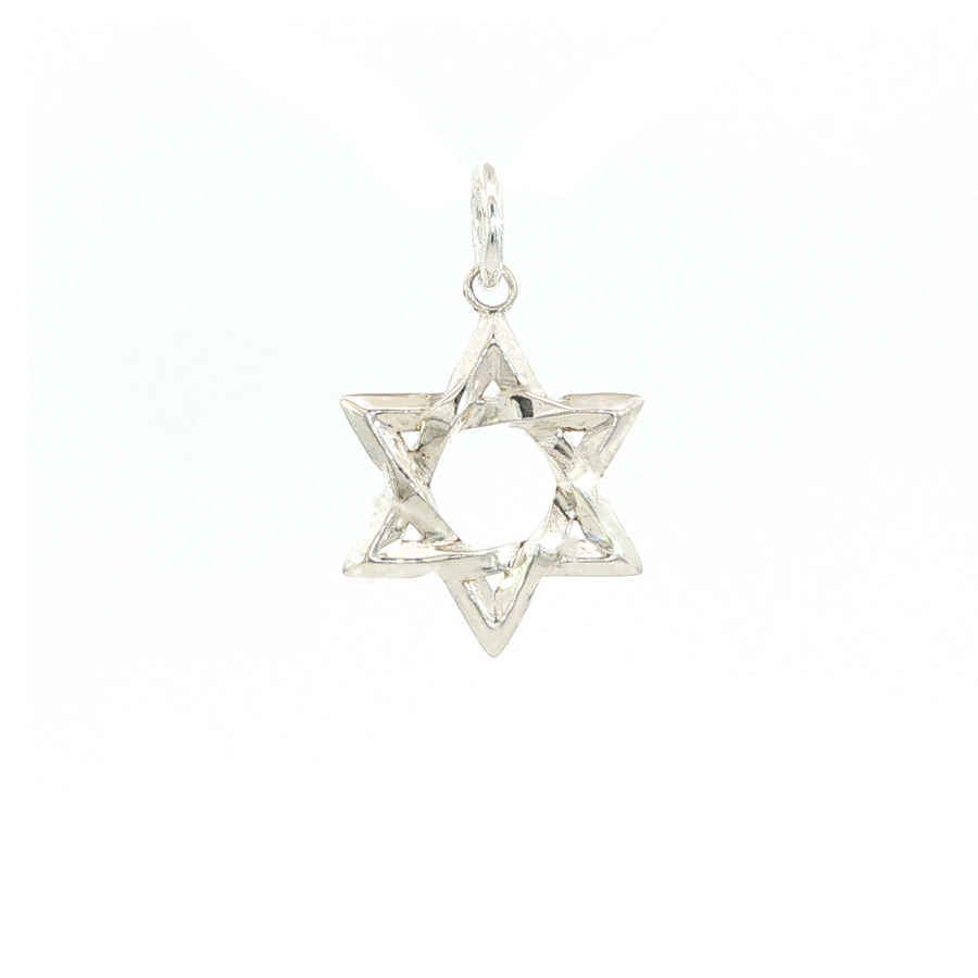 925 Sterling Silver Twisted Magen David Pendant