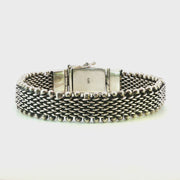 925 Sterling Silver Heavy Mesh Watch Band Bali Bracelet