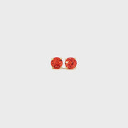 14K Yellow Gold Martini Set Orange Sapphire Stud Earrings