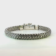 925 Sterling Silver Heavy Wheat Bali Bracelet
