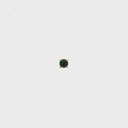 14K Yellow Gold Martini Set Natural Round Cut Green Sapphire Stud Earring