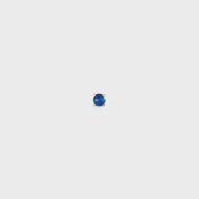 14K Yellow Gold Martini Set Natural Round Cut Blue Sapphire Stud Earring