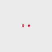 14K Yellow Gold Martini Set Pink Ruby Stud Earrings