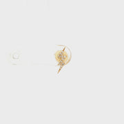 14K Yellow Gold Lighting Stud Natural Diamond Earring