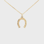 14K Yellow Gold Horseshoe Necklace