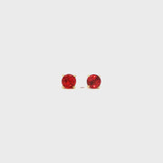 14K Yellow Gold Martini Set Red Sapphire Stud Earrings